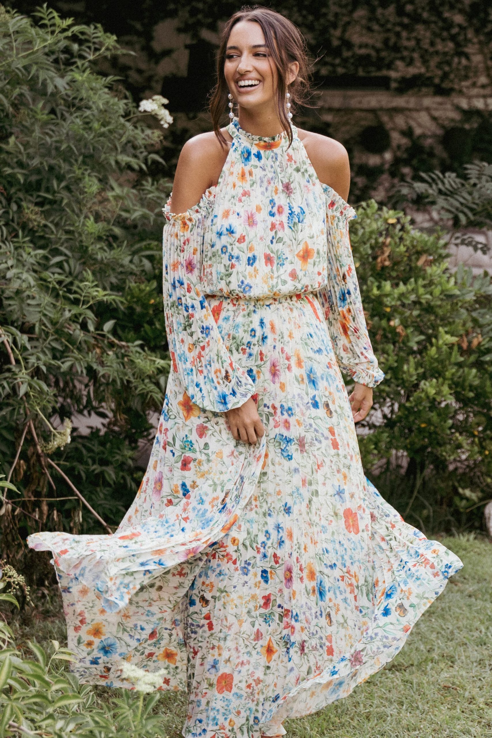 Hilary Pleated Maxi Dress